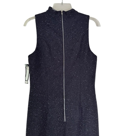 NWT Betsy & Adam V Neck Choker Glitter Long Dress Gown Black Size 12 - Picture 6 of 14